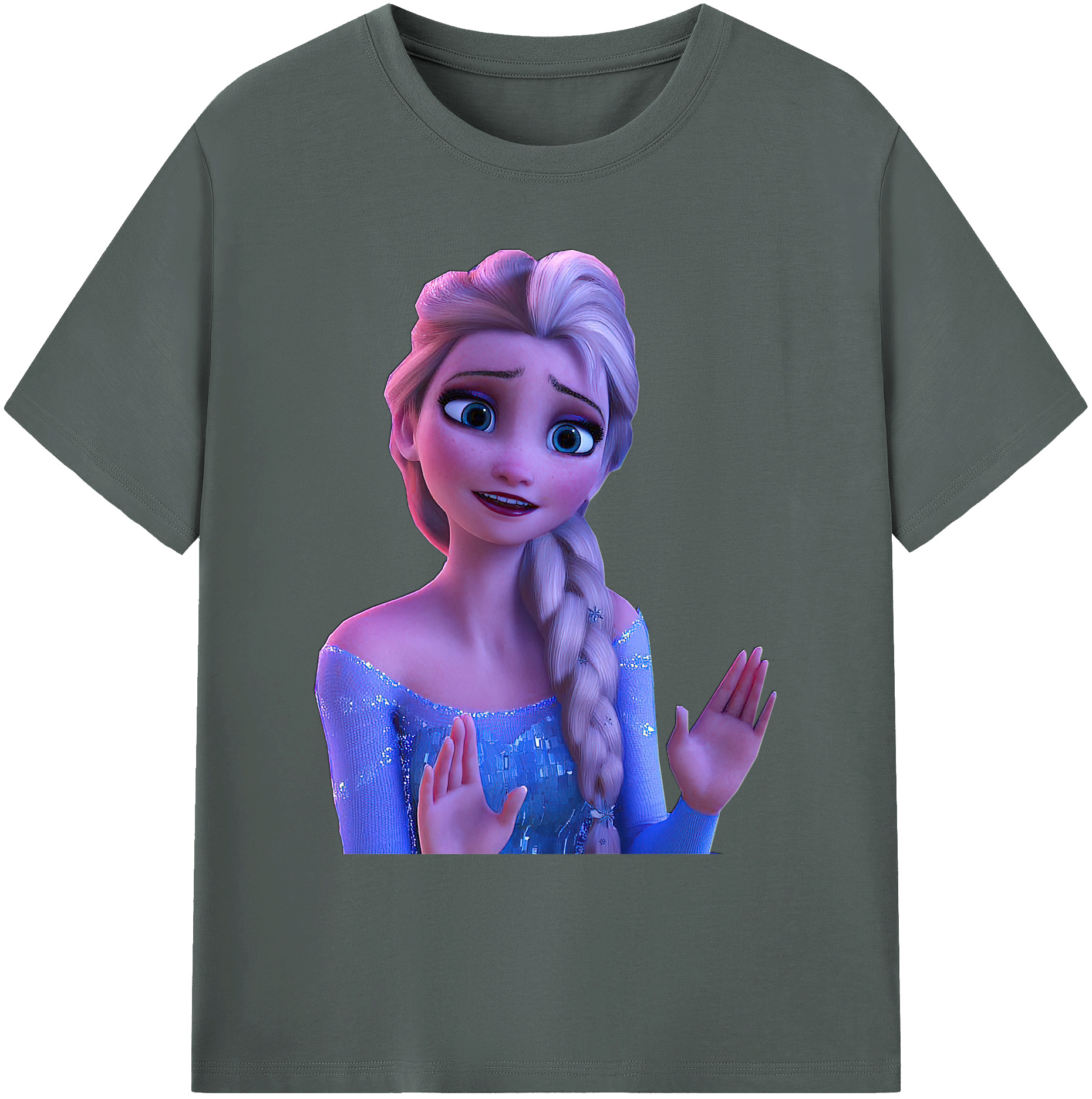 （画像用） アナと雪の女王 アンナ エルサ Frozen Anna Elsa 綿100％ メンズ半袖Tシャツ｜肌触りやわらか＆通気性